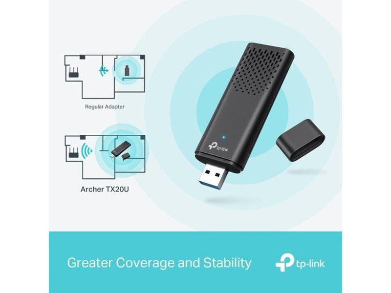 TP-Link Archer TX20U AX1800 Dual Band Wi-Fi 6 Wireless USB Adapter