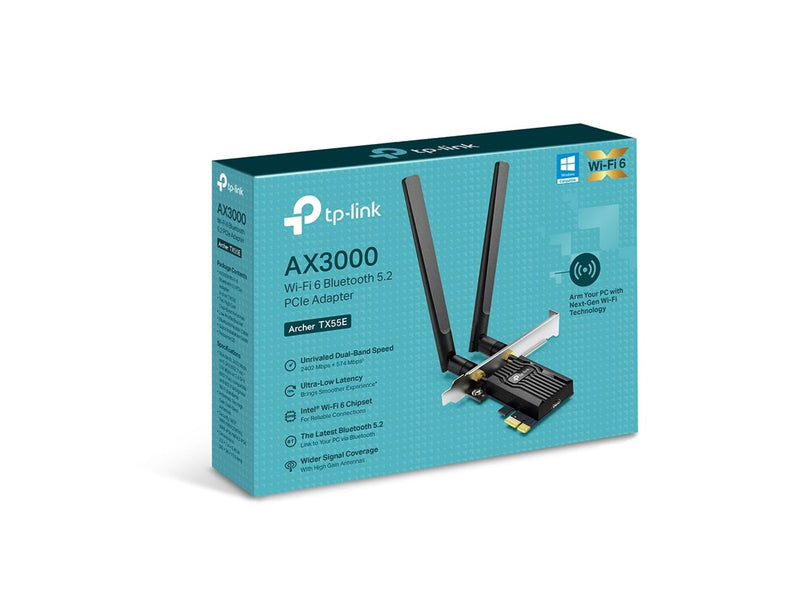 TP-Link Archer TX55E AX3000 Wi-Fi 6 Bluetooth 5.2 PCIe Adapter