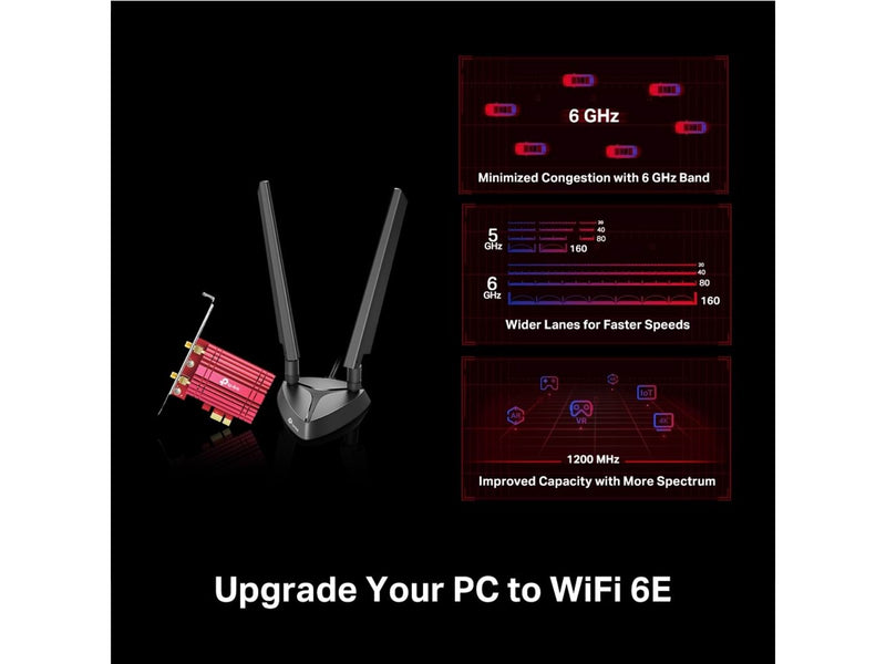 TP-Link Archer TXE75E AXE5400 Wi-Fi 6E Bluetooth 5.2 PCIe Adapter
