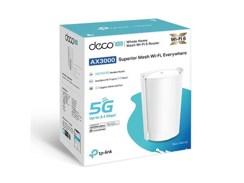 TP-Link DECO X50-5G (1-PACK) 5G AX3000 Whole Home Mesh WiFi 6 Gateway - Mesh router Wi-Fi 6