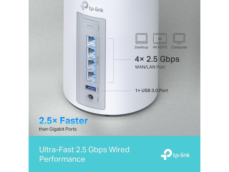 TP-Link Deco BE65 (BE9300) 1-Pack - Mesh router 802.11a/b/g/n/ac/ax/be (Wi-Fi 7)