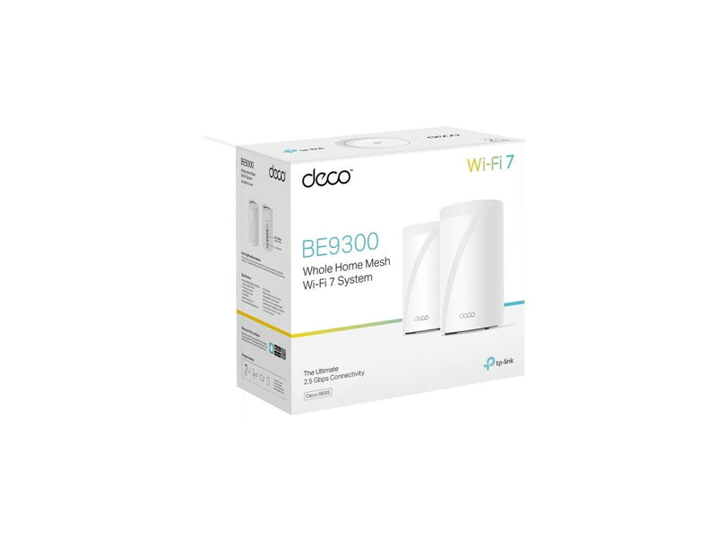 TP-Link Deco BE65 (BE9300) 2-Pack - Mesh router 802.11a/b/g/n/ac/ax/be (Wi-Fi 7)