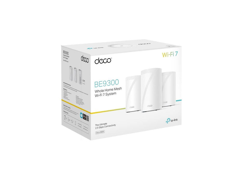 TP-Link Deco BE65 (BE9300) 3-Pack - Mesh router 802.11a/b/g/n/ac/ax/be (Wi-Fi 7)