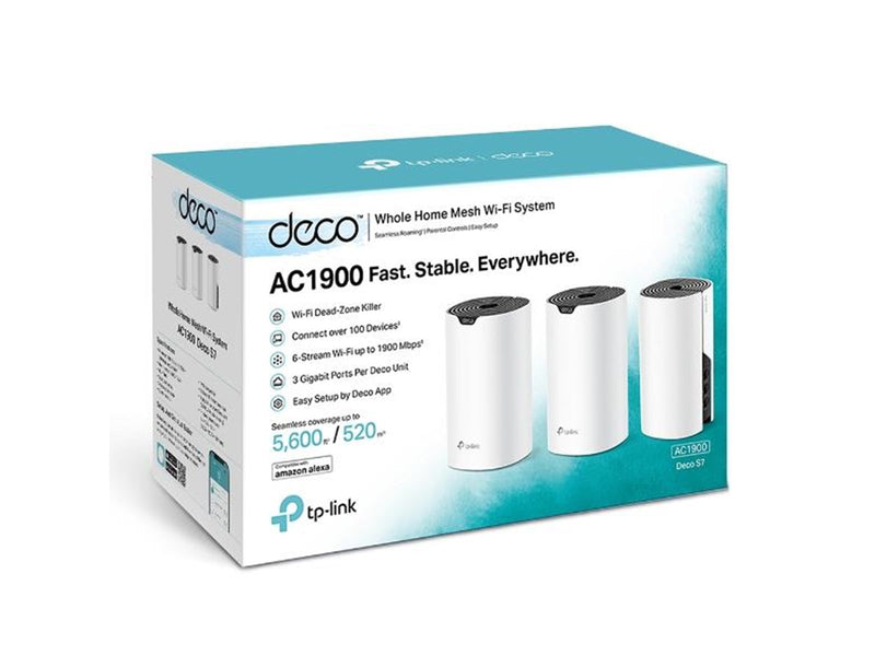 TP-Link Deco S7 AC1900 Whole Home Mesh Wi-Fi System (3-Pack) - Mesh router Wi-Fi 5