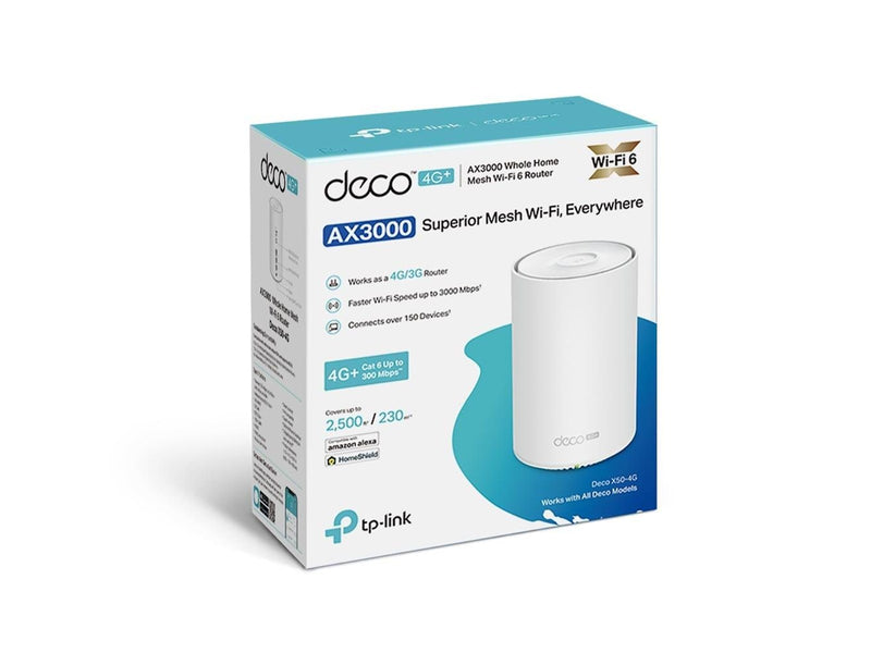 TP-Link Deco X50-4G 4G+ AX3000 Whole Home Mesh WiFi 6 Gateway (1-Pack) - Mesh router Wi-Fi 6