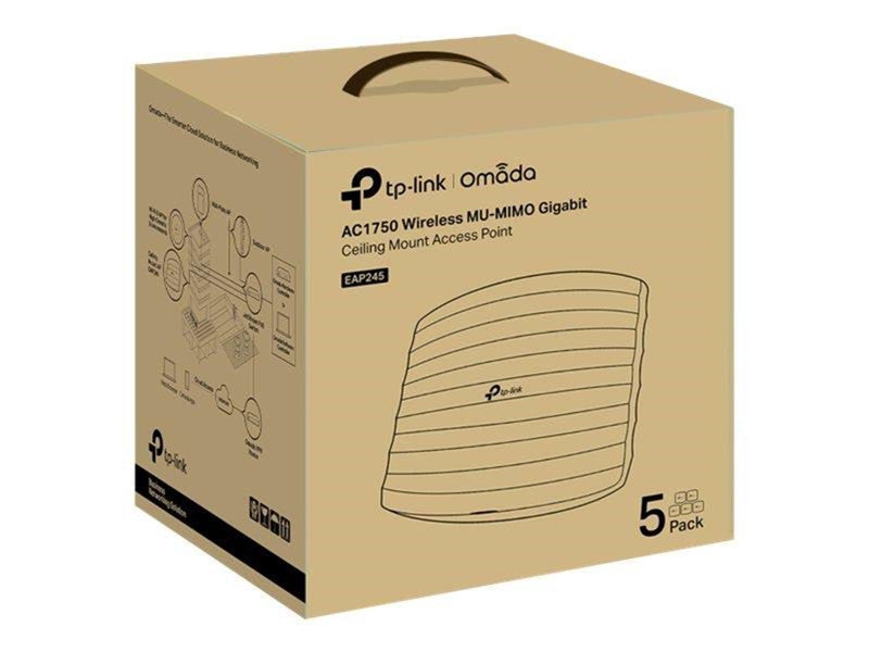 TP-Link EAP245(5-PACK) AC1750 Wireless Dual Band Gigabit Ceiling Mount Access Point