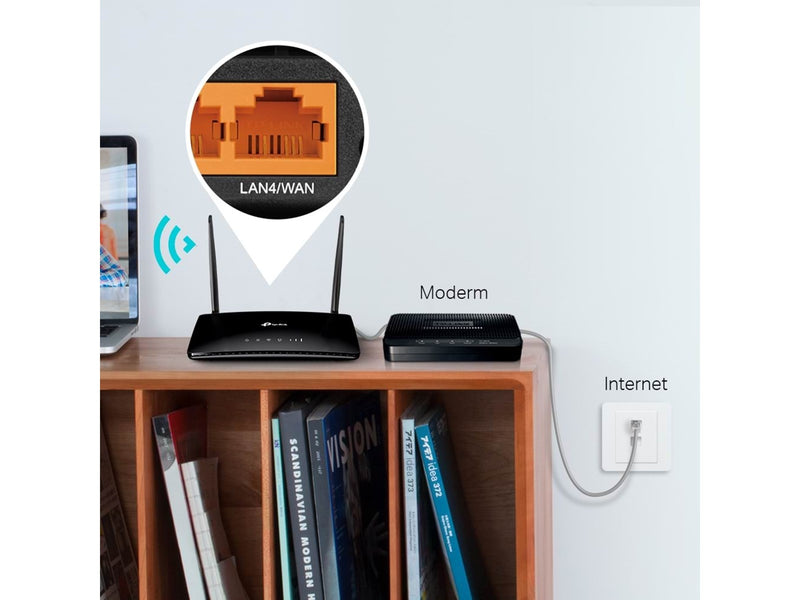 TP-Link TL-MR6400 300 Mbps Wireless N 4G LTE Router - 4G N Standard - 802.11n