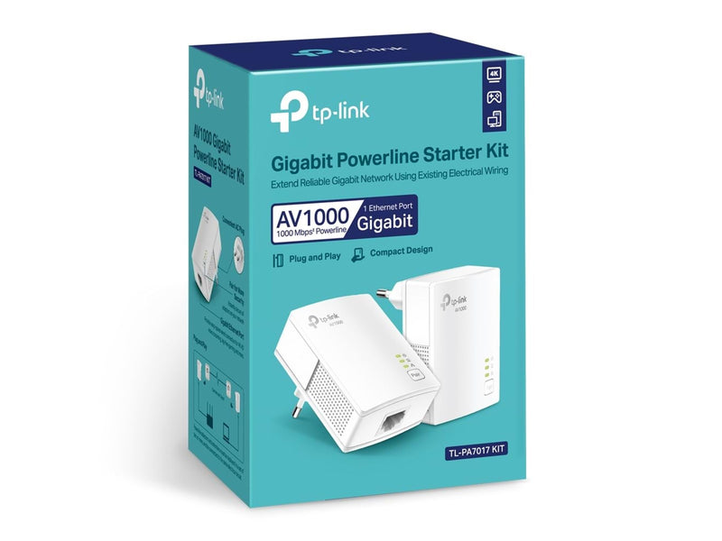 TP-Link TL-PA7017 KIT AV1000 Gigabit Powerline Starter Kit Homeplugs
