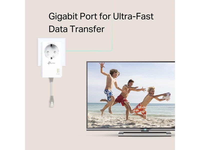 TP-Link TL-PA7017P KIT (2-pack) AV1000 Gigabit Passthrough Powerline Starter Kit Homeplugs