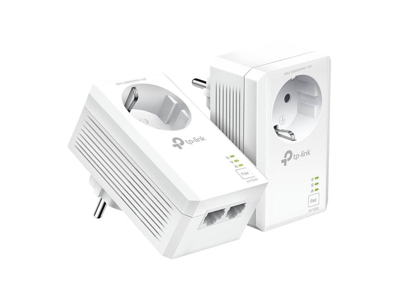 TP-Link TL-PA7027P KIT AV1000 2-Port Gigabit Passthrough Powerline Starter Kit Homeplugs