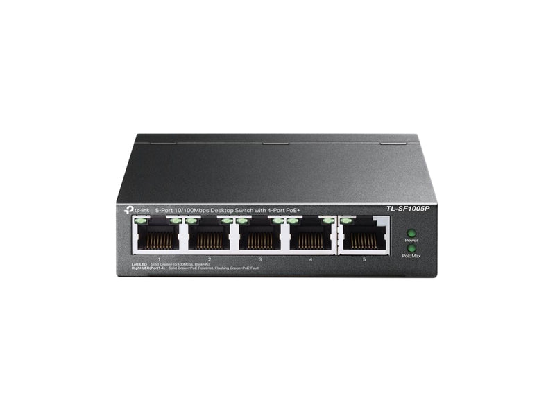TP-Link TL-SF1005P 5-Port 10/100Mbps Desktop Switch with 4-Port PoE+ (58W)