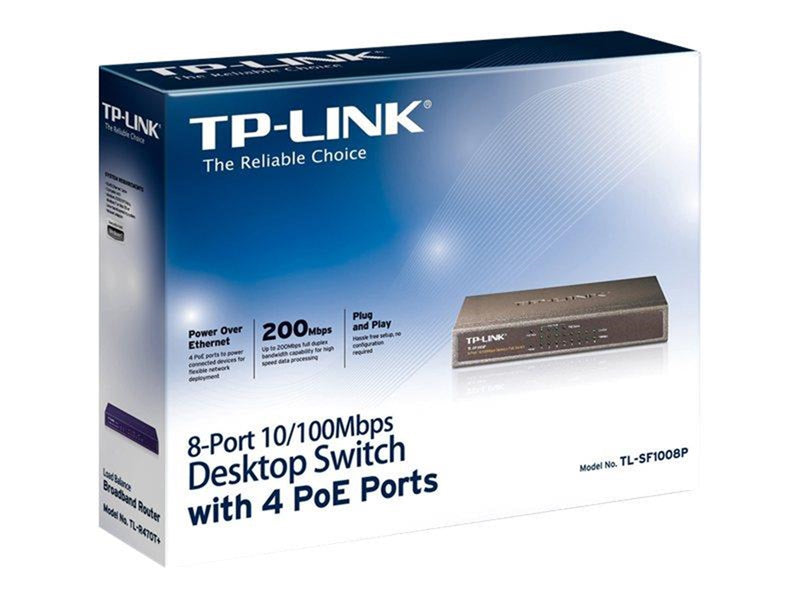 TP-Link TL-SF1008P 8-Port 10/100Mbps Desktop Switch with 4-Port PoE (57w9