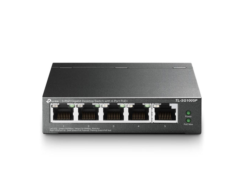 TP-Link TL-SG1005P 5-Port Gigabit Desktop Switch with 4-Port PoE+