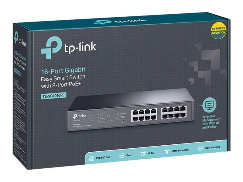 TP-Link TL-SG1016PE 16-Port Gigabit Easy Smart Switch with 8-Port PoE+