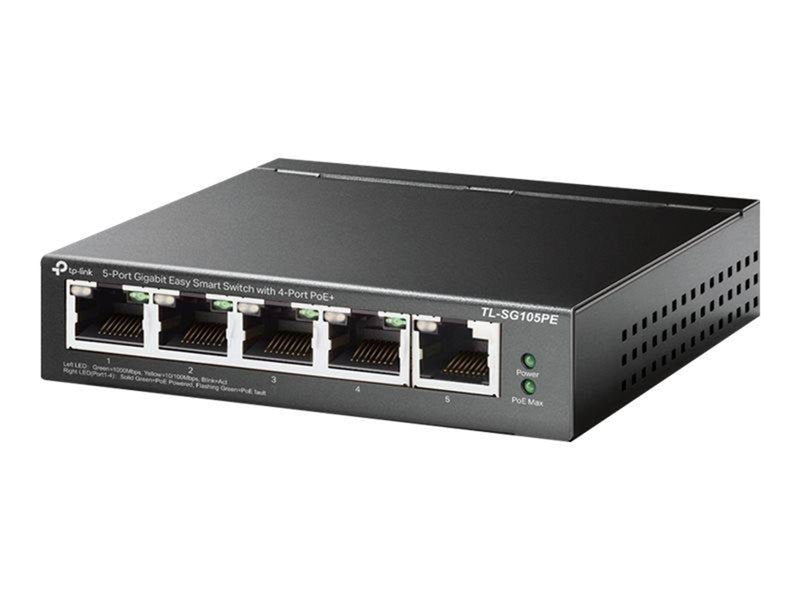 TP-Link TL-SG105PE 5-Port Gigabit Easy Smart Switch with 4-Port PoE+