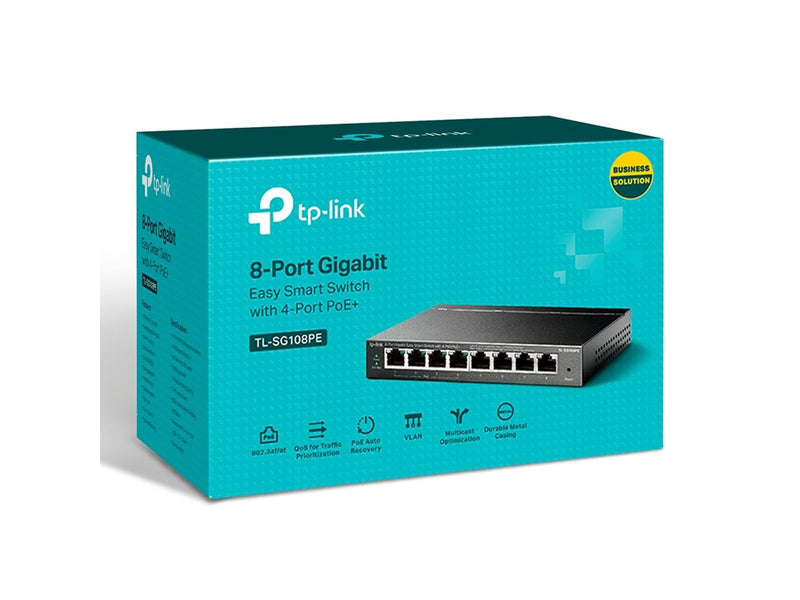 TP-Link TL-SG108PE 8-Port Gigabit Easy Smart Switch with 4-Port PoE