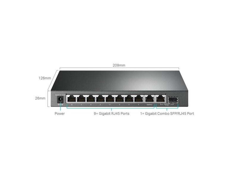 TP-Link TL-SG1210MPE 10-Port Gigabit Easy Smart Switch with 8-Port PoE+ (123W)