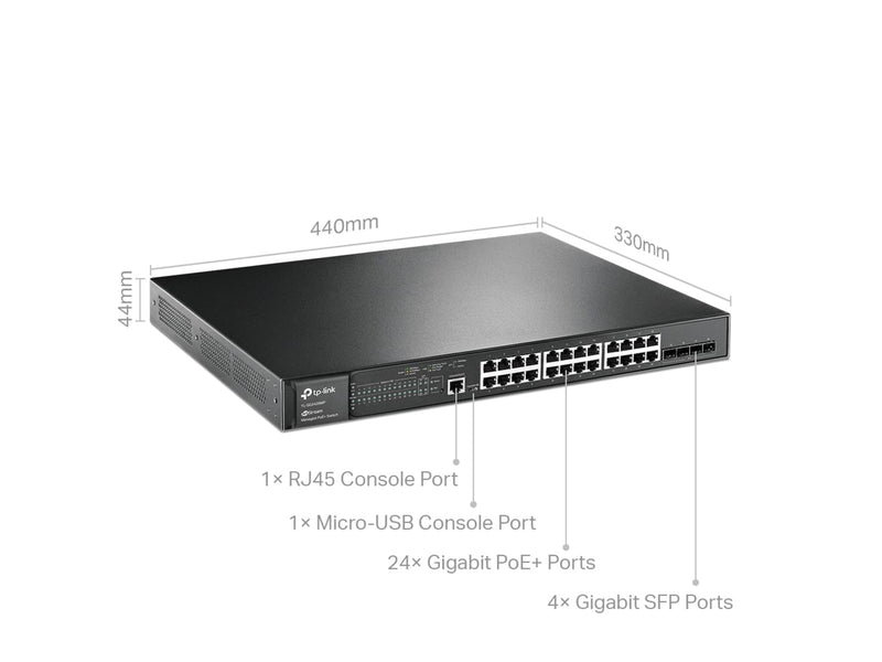 TP-Link TL-SG3428MP JetStream 28-Port Gigabit L2+ Managed Switch with 24-Port PoE+
