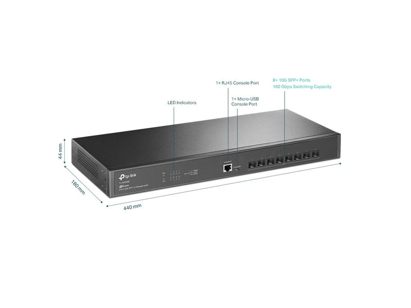 TP-Link TL-SX3008F 8-Port 10GE SFP+ L2+ Managed Switch