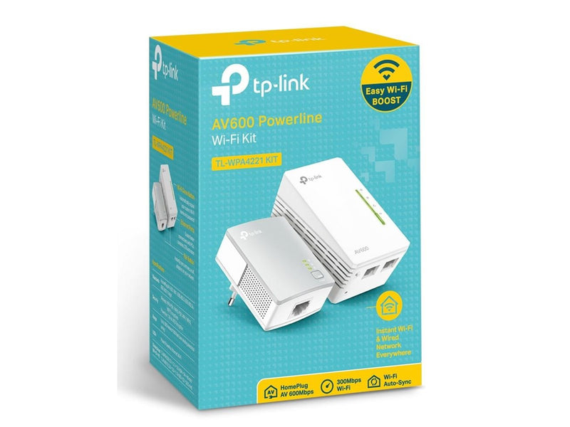 TP-Link TL-WPA4221 KIT 300Mbps AV600 Wi-Fi Powerline Extender Starter Kit Homeplugs