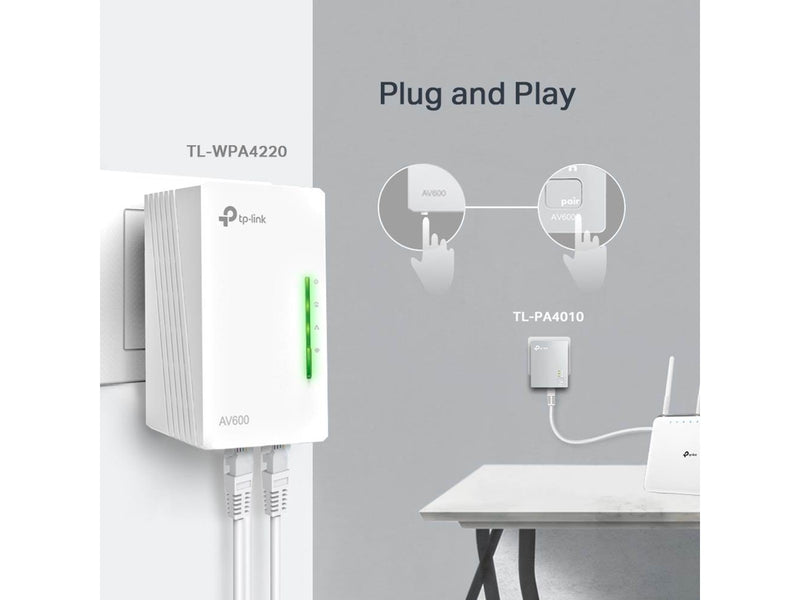 TP-Link TL-WPA4221 KIT 300Mbps AV600 Wi-Fi Powerline Extender Starter Kit Homeplugs