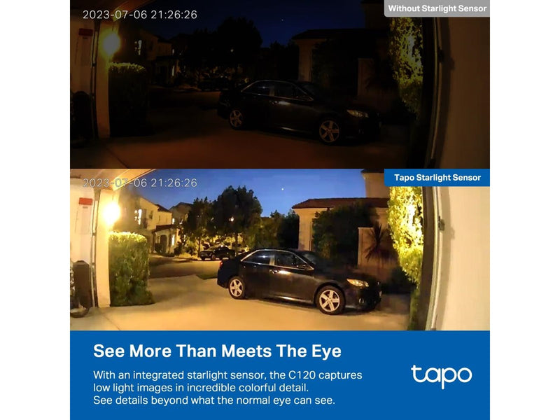 TP-Link Tapo C120 Indoor/Outdoor Wi-Fi Home Security Camera White