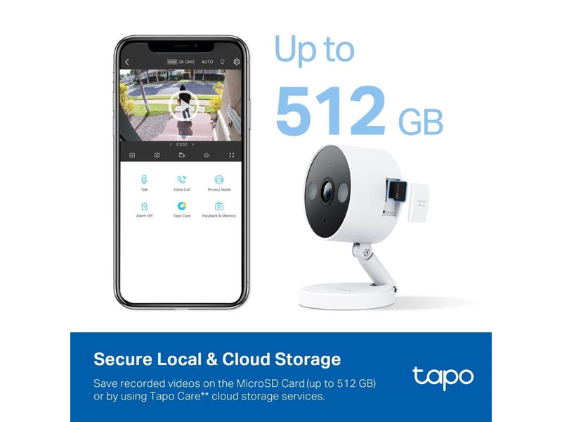 TP-Link Tapo C120 Indoor/Outdoor Wi-Fi Home Security Camera White