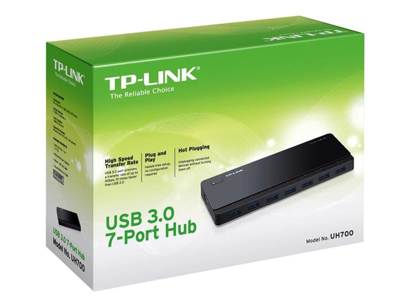 TP-Link UH700 USB 3.0 7-Port Hub USB-Hubs - USB 3.0 - 7 - Schwarz