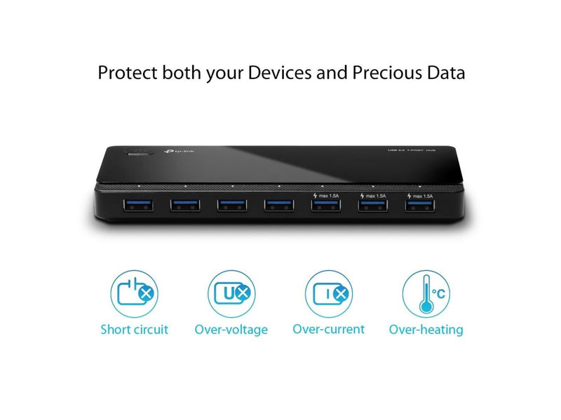 TP-Link UH700 USB 3.0 7-Port Hub USB-Hubs - USB 3.0 - 7 - Schwarz