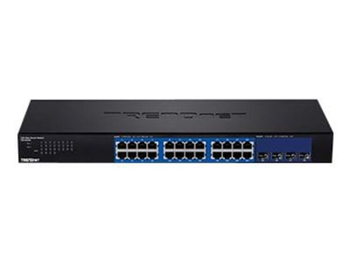TRENDnet TEG-30284 28-Port Web Smart Switch with 24 x Gigabit ports and 4 x 10G SFP+ slots
