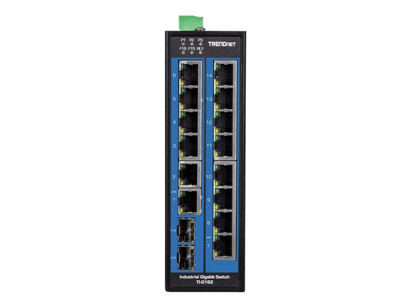 TRENDnet TI-G162 16-Port Industrial Gigabit DIN-Rail Switch