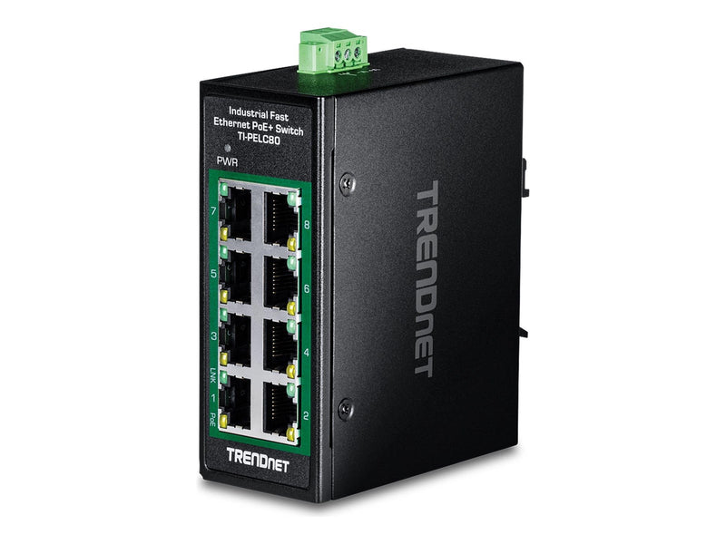 TRENDnet TI-PELC80 - Version V1.xR - switch - industrial mini - 8 ports - TAA Compliant