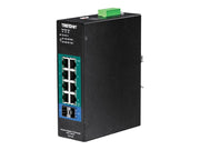 TRENDnet TI-PG102I 10-Port Industrial Gigabit L2 Managed PoE+ DIN-Rail Switch 24 – 57V