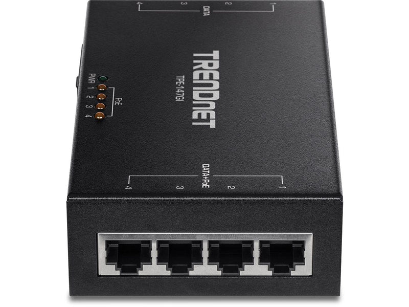 TRENDnet TPE-147GI 65W 4-Port Gigabit PoE+ Injector