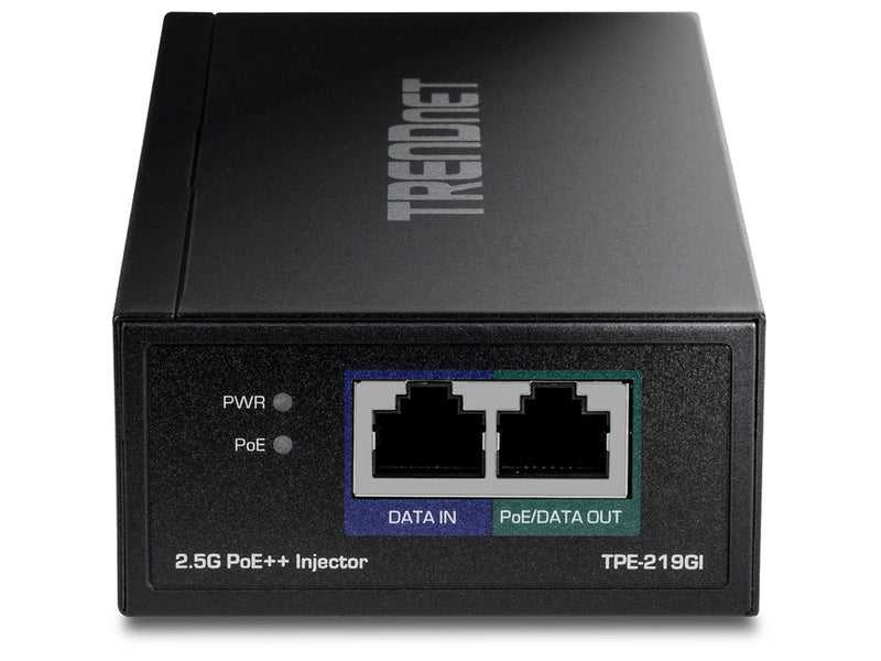 TRENDnet TPE-219GI 2.5G PoE++ Injector - Supplies PoE (15.4W) PoE+ (30W) or PoE++ (90W)