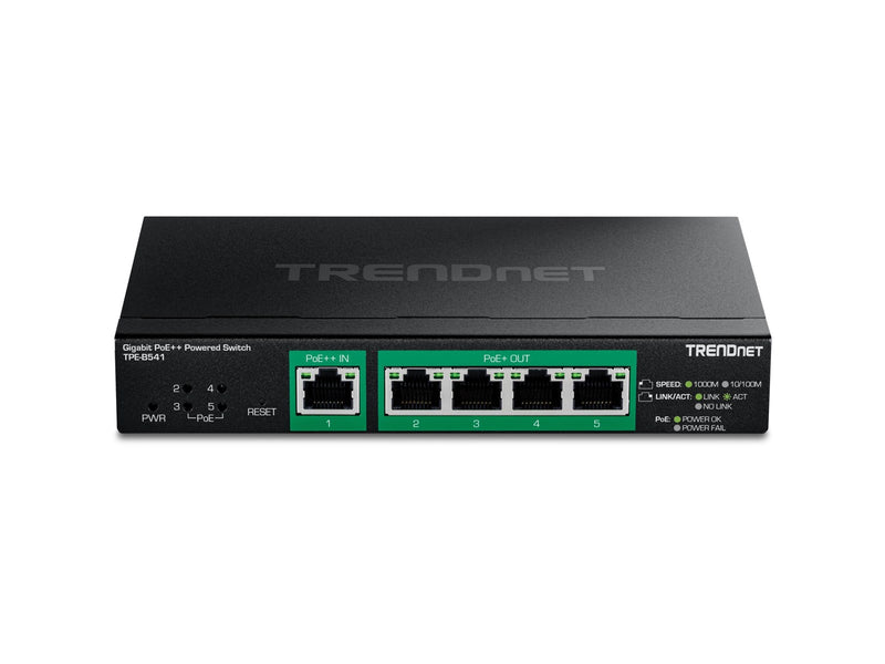 TRENDnet TPE-B541 5-Port Gigabit PoE++ Powered Managed Switch with PoE