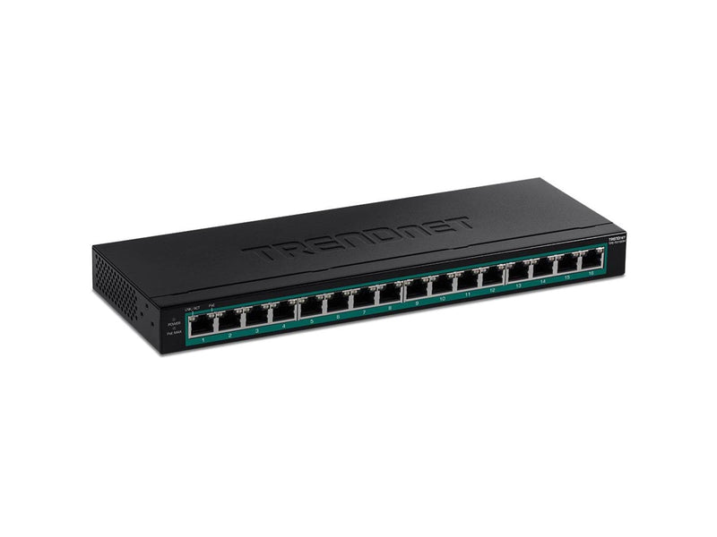 TRENDnet TPE-TG160H 16-Port Gigabit PoE+ (123W) Switch