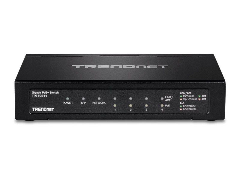 TRENDnet TPE TG611 6-Port Gigabit PoE+ Switch