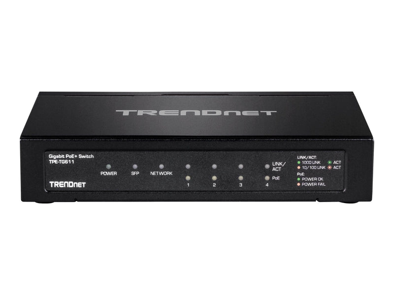 TRENDnet TPE TG611 6-Port Gigabit PoE+ Switch