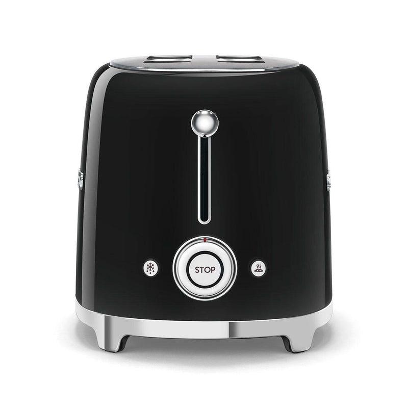 SMEG Toaster 2-Schlitz kompakt 50's Style TSF01BLEU, Schwarz, Hochglanz