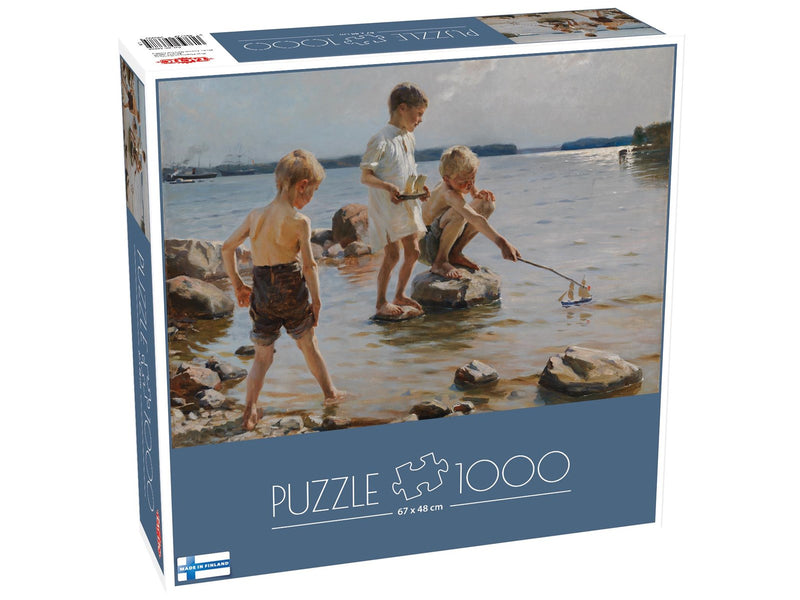 Tactic 1000 pcs: A. Edelfelt: Leikkiviä poikia rannalla