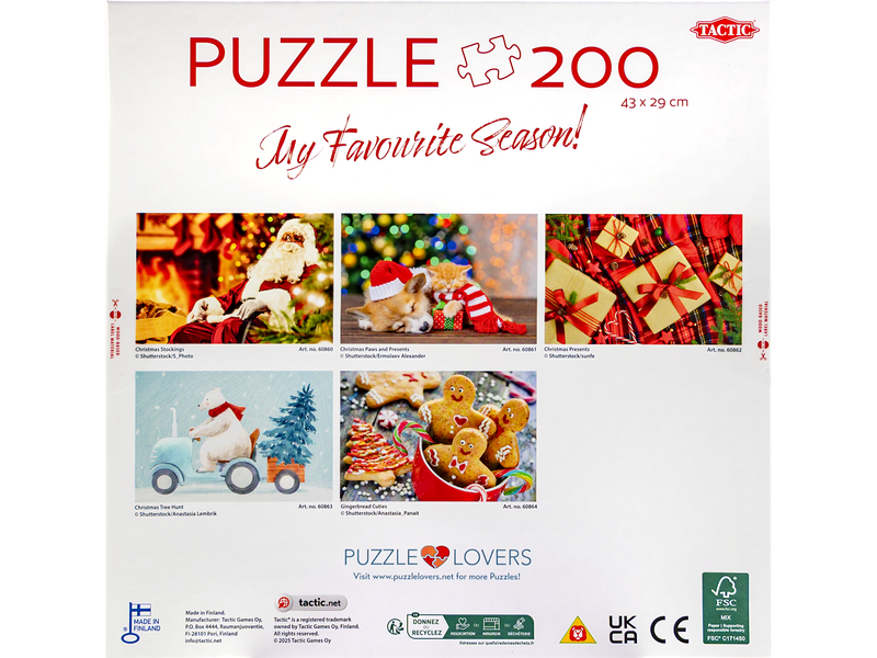 Tactic 200 pcs puzzle: Christmas stockings