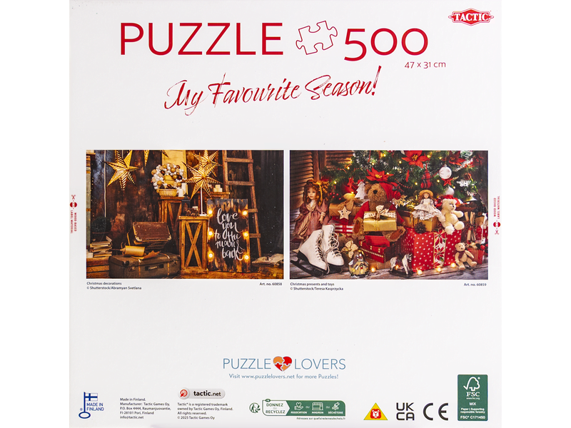Tactic 500 pcs puzzle: Christmas decorations