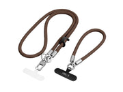 Tech-Protect C10S Crossbody Phone Lanyard (114 cm) + Wrist Lanyard (31 cm) - Brown-Titanium