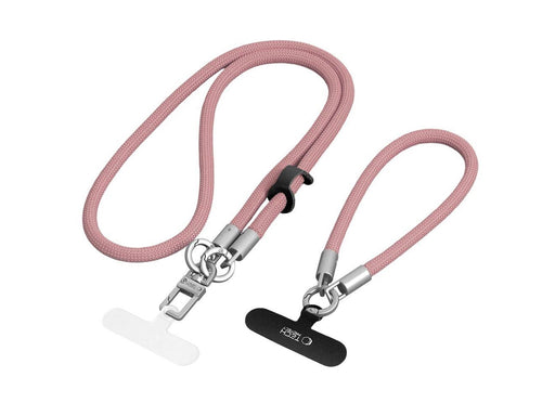 Tech-Protect  C10S Crossbody Phone Lanyard (114 cm) + Wrist Lanyard (31 cm) - Pink-Titanium