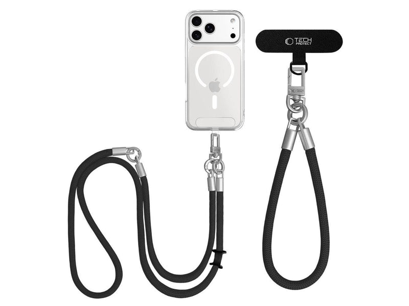 Tech-Protect  C10S Rope Phone Lanyard - Black-Titanium