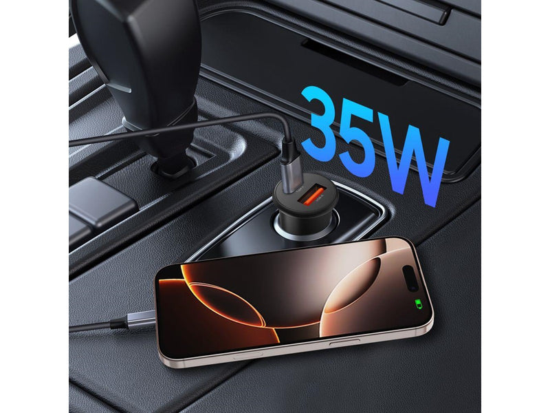 Tech-Protect CC02 Car Charger 35W 2-Ports USB-C / USB-A - Black
