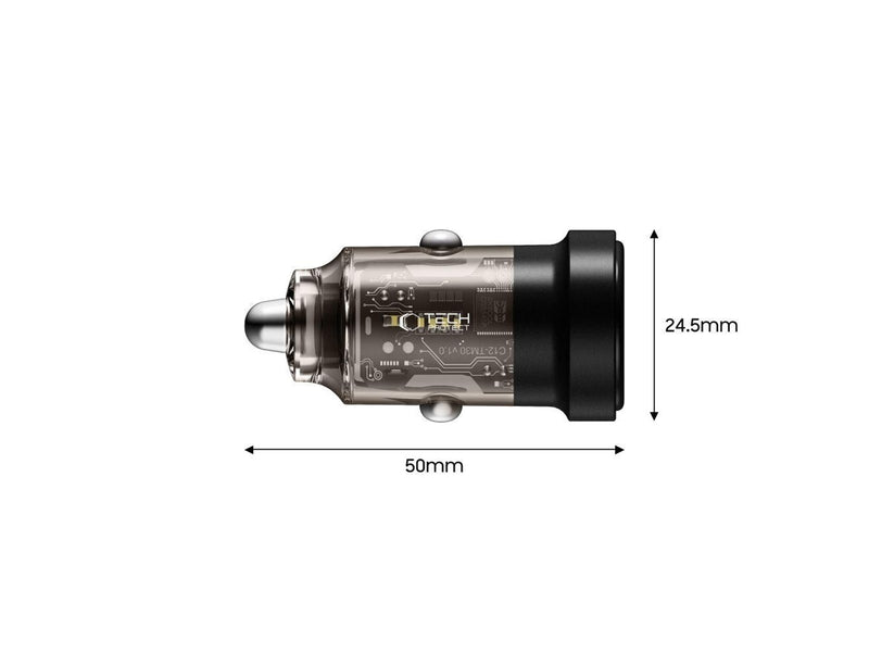 Tech-Protect CC03 Car Charger 30W 2-Ports USB-A / USB-C - Black