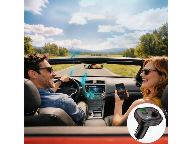 Tech-Protect CC07 Car Charger 3-Ports PD 54W + Bluetooth FM Transmitter - Black