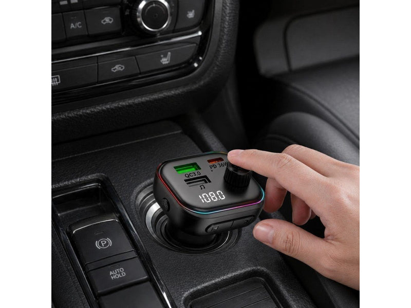 Tech-Protect CC07 Car Charger 3-Ports PD 54W + Bluetooth FM Transmitter - Black